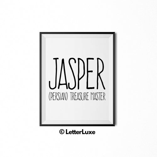 Jasper Printable Kids Gift - Typography Wall Decor - LetterLuxe