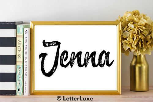 Jenna Name Art - Printable Gallery Wall - Romantic Bedroom Decor - Living Room Printable - Last Minute Gift for Mom or Girlfriend