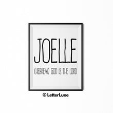 Joelle Name Meaning Art - Printable Baby Shower Gift - Birthday Pary Decorations
