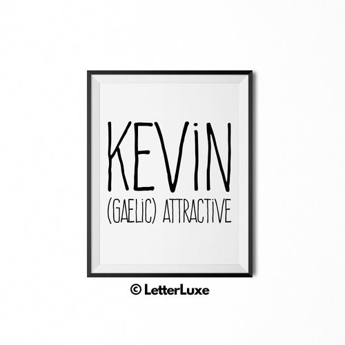 Kevin Printable Kids Gift - Nursery Art - LetterLuxe