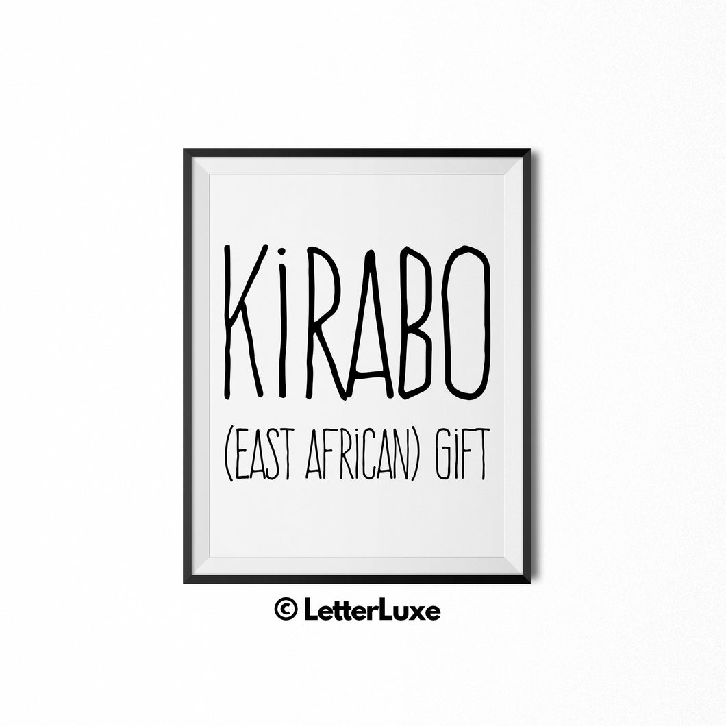 Kirabo Name Meaning - Birthday Gift for Nephew, Uncle, Dad, Brother - Instant Download