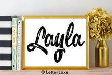 Layla Name Art - Printable Gallery Wall - Romantic Bedroom Decor - Living Room Printable - Last Minute Gift for Mom or Girlfriend