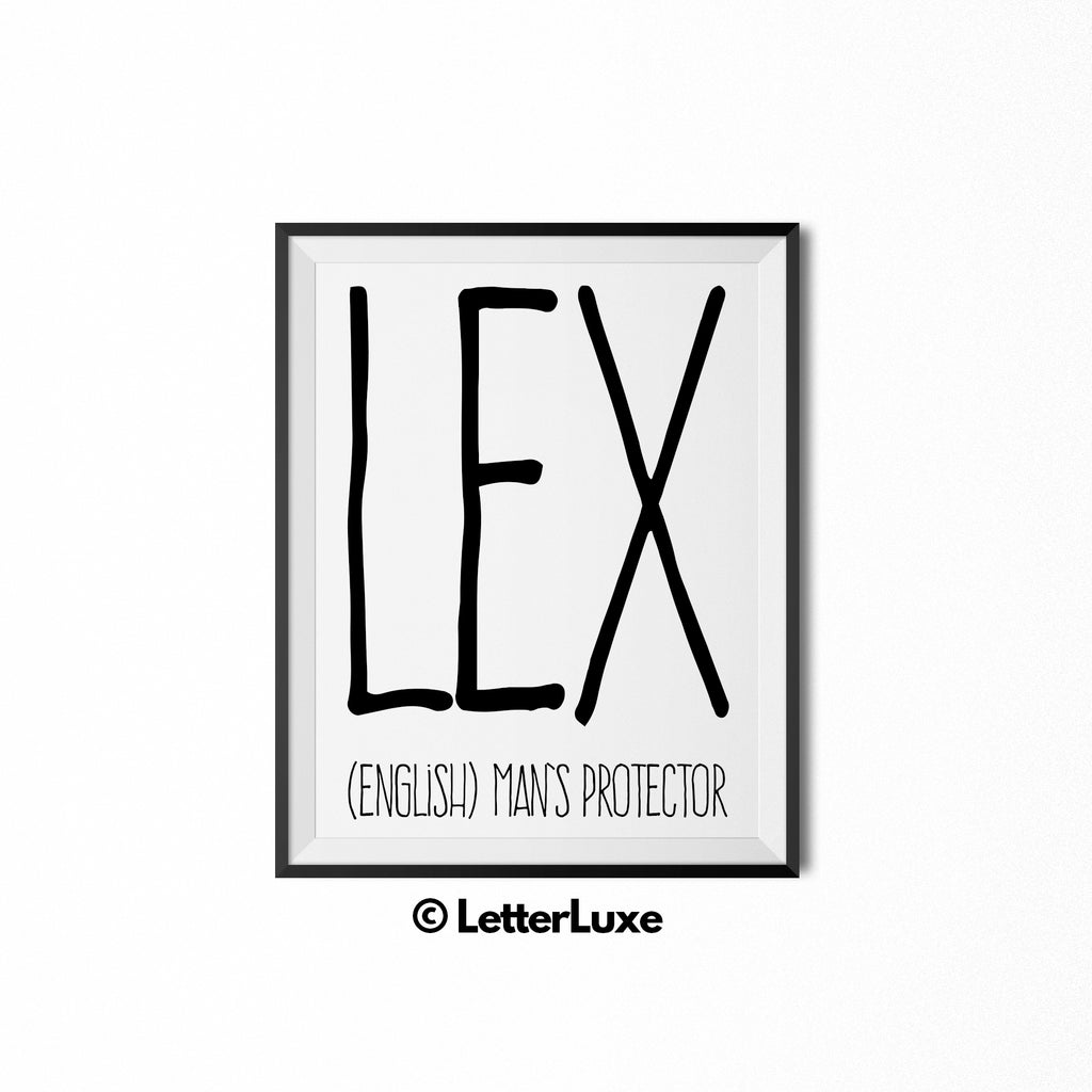Lex Nursery Wall Art - Personalized Birthday Gift - Instant Download ...