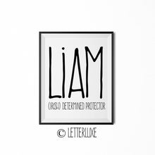 Liam Name Meaning Art - Printable Baby Shower Gift