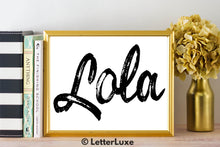 Lola Name Art - Printable Gallery Wall - Romantic Bedroom Decor - Living Room Printable - Last Minute Gift for Mom or Girlfriend