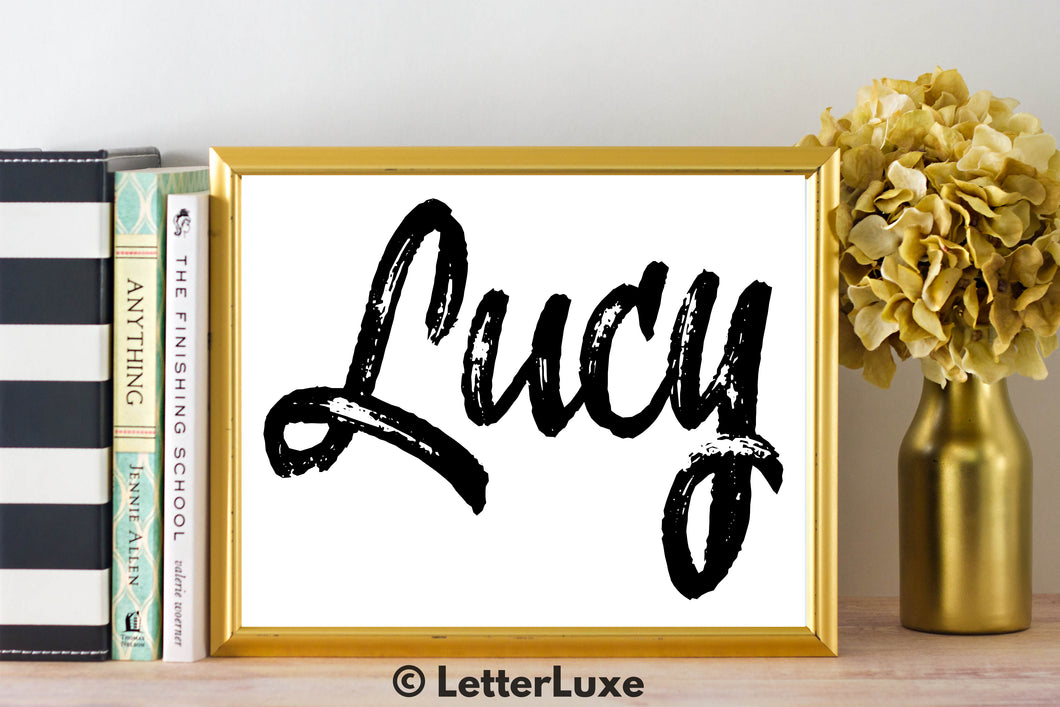 Lucy Name Art - Printable Gallery Wall - Romantic Bedroom Decor - Living Room Printable - Last Minute Gift for Mom or Girlfriend