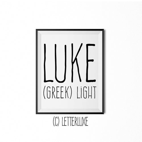Luke Printable Kids Gift - Baby Shower Gift - LetterLuxe