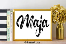 Maja Name Art - Printable Gallery Wall - Romantic Bedroom Decor - Living Room Printable - Last Minute Gift for Mom or Girlfriend