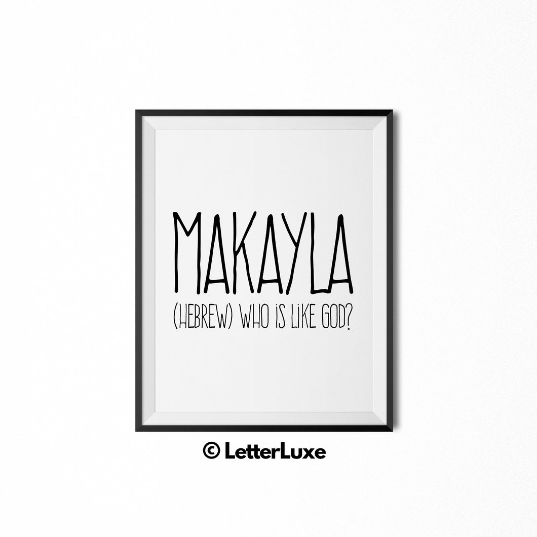 Makayla Digital Name Meaning Art