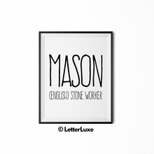 Mason Name Meaning Nursery Wall Decor - Baby Shower Gift