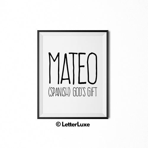Mateo Kids Gift -  Baby Shower Decorations - LetterLuxe