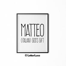 Matteo Printable Kids Gift - Baby Boy Room Decor
