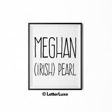 Meghan Name Meaning Art - Gallery Wall Decorations - Entryway Family Art