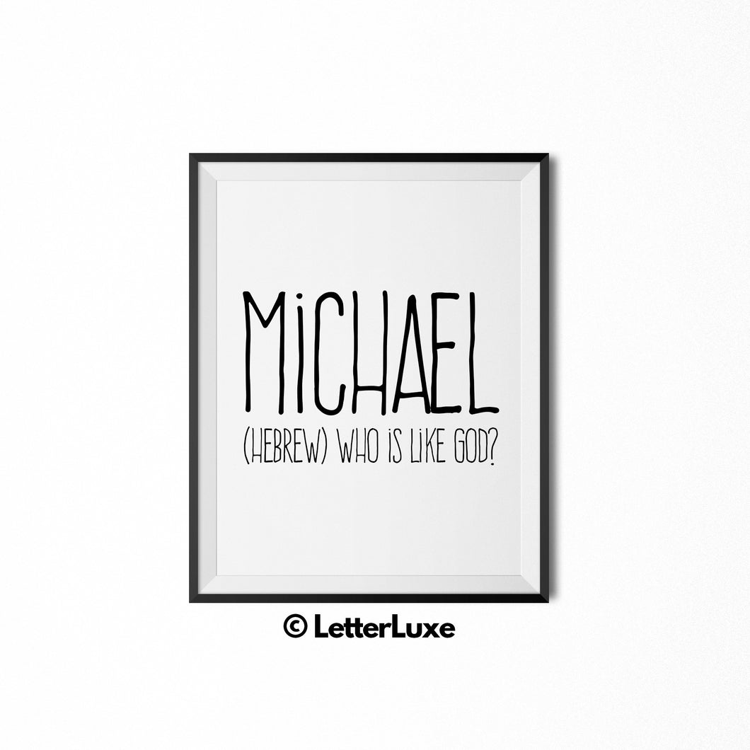 Michael Digital Name Print