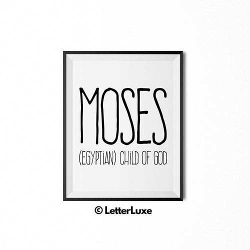 Moses Personalized Nursery Decor - Baby Shower Decorations - LetterLuxe