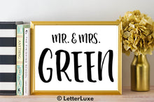 Mr. & Mrs. Green - Personalized Last Name Gallery Wall Art Print - Digital Download - LetterLuxe