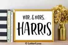Mr. & Mrs. Harris - Personalized Last Name Gallery Wall Art Print - Digital Download - LetterLuxe