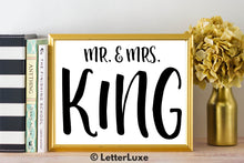 Mr. & Mrs. King - Personalized Last Name Gallery Wall Art Print - Digital Download - LetterLuxe