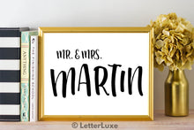 Mr. & Mrs. Martin Last Name Art Print - Digital Download - LetterLuxe