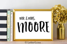 Mr. & Mrs. Moore Last Name Art Print - Digital Download - LetterLuxe