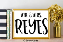 Mr. & Mrs. Reyes - Personalized Last Name Gallery Wall Art Print - Digital Download - LetterLuxe