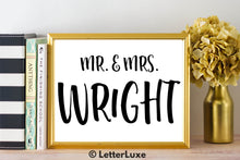 Mr. & Mrs. Wright - Personalized Last Name Gallery Wall Art Print - Digital Download - LetterLuxe