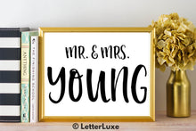 Mr. & Mrs. Young - Personalized Last Name Gallery Wall Art Print - Digital Download - LetterLuxe