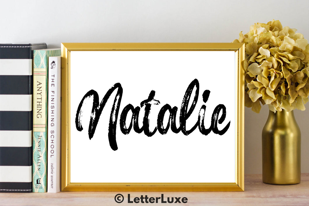 Natalie Name Art - Printable Gallery Wall - Romantic Bedroom Decor - Living Room Printable - Last Minute Gift for Mom or Girlfriend