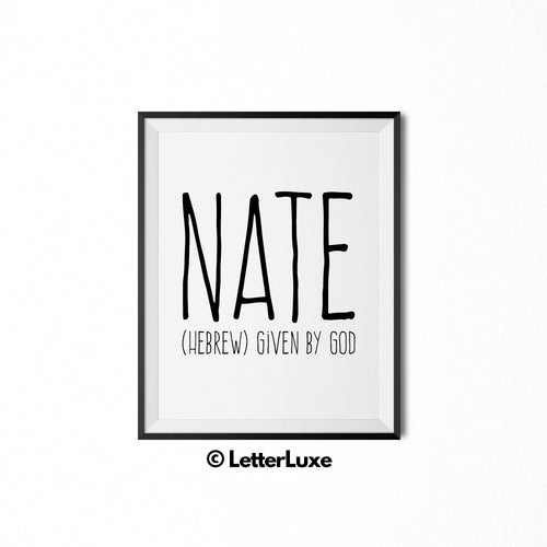 Nate Personalized Bedroom Decor - Birthday Party Decorations for Boys - LetterLuxe