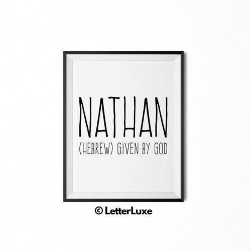 Nathan Printable Kids Gift - Nursery Decor - LetterLuxe