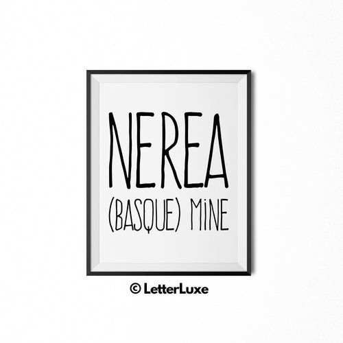 Nerea Name Definition Poste - Birthday Gift - LetterLuxe