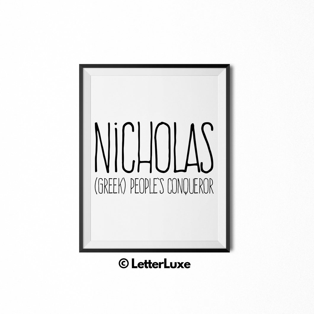 Nicholas Digital Name Meaning Art