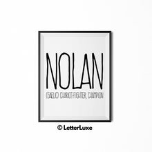 Nolan Name Meaning Art - Typography Wall Decor