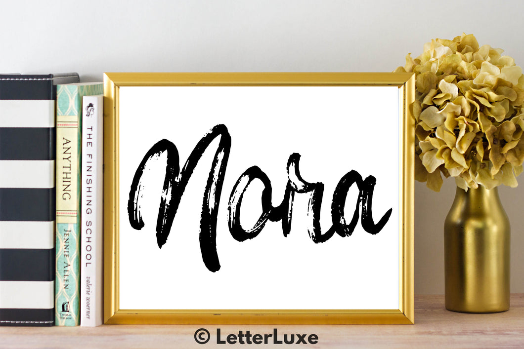 Nora Name Art - Printable Gallery Wall - Romantic Bedroom Decor - Living Room Printable - Last Minute Gift for Mom or Girlfriend