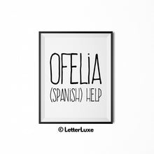 Ofelia Name Meaning Nursery Art