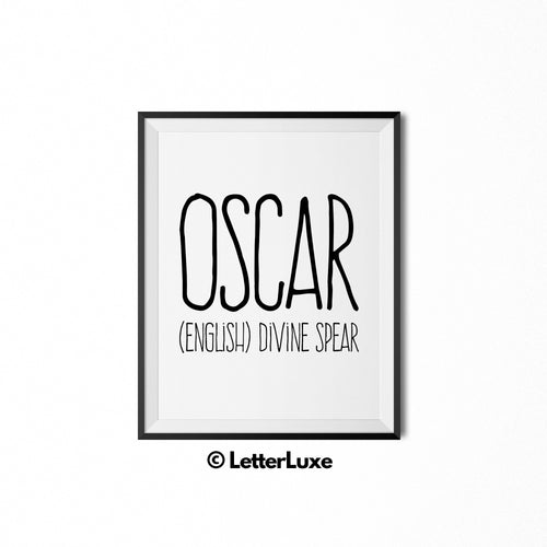 Oscar Printable Bedroom Decor - Birthday Gift Idea for Boys - LetterLuxe