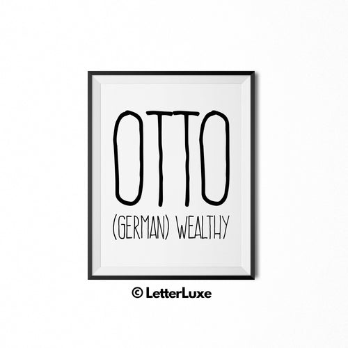 Otto Printable Bedroom Decor - Birthday Gift Idea for Boys - LetterLuxe