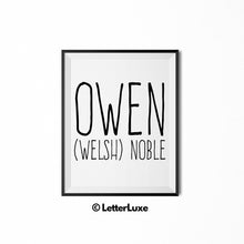 Owen Name Meaning Art - Digital Print