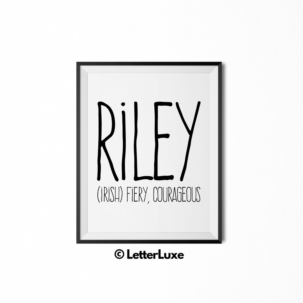 Riley Name Art - Personalized Wall Picture – LetterLuxe