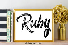 Ruby Name Art - Printable Gallery Wall - Romantic Bedroom Decor - Living Room Printable - Last Minute Gift for Mom or Girlfriend