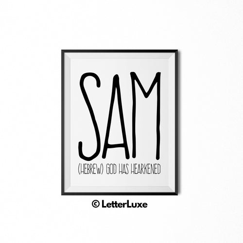 Sam Printable Bedroom Decor - Birthday Party Decoration Ideas - LetterLuxe