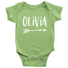 Olivia Personalized Baby Bodysuit - Name Onesie with Arrow - Baby Shower Gift - Birth Announcement Prop