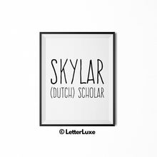 Skylar Name Meaning Art - Typography Wall Decor