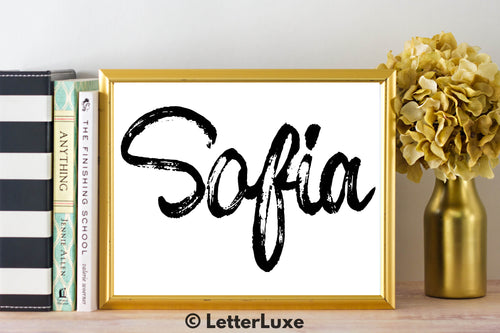Sofia Name Art - Printable Gallery Wall - Romantic Bedroom Decor - Living Room Printable - Last Minute Gift for Mom or Girlfriend - LetterLuxe