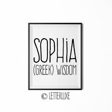 Sophia Name Meaning Art - Printable Birthday Gift