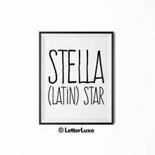 Stella Name Definition - Instant Download