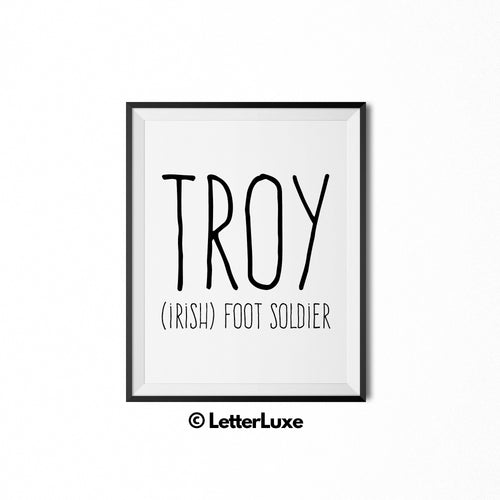Troy Printable Kids Decor - Birthday Party Decoration Idea - LetterLuxe