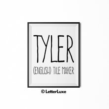 Tyler Printable Kids Gift - Personalized Baby Shower Gift - Name Meaning Art - Baby Boy Bedroom Decor