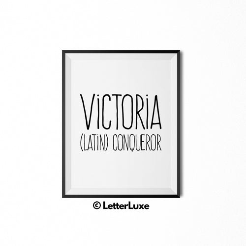 Victoria Printable Bedroom Decor - Birthday Party Decoration Idea - LetterLuxe