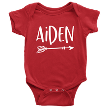 Aiden Personalized Baby Bodysuit - Name Onesie with Arrow - Baby Shower Gift - Birth Announcement Prop